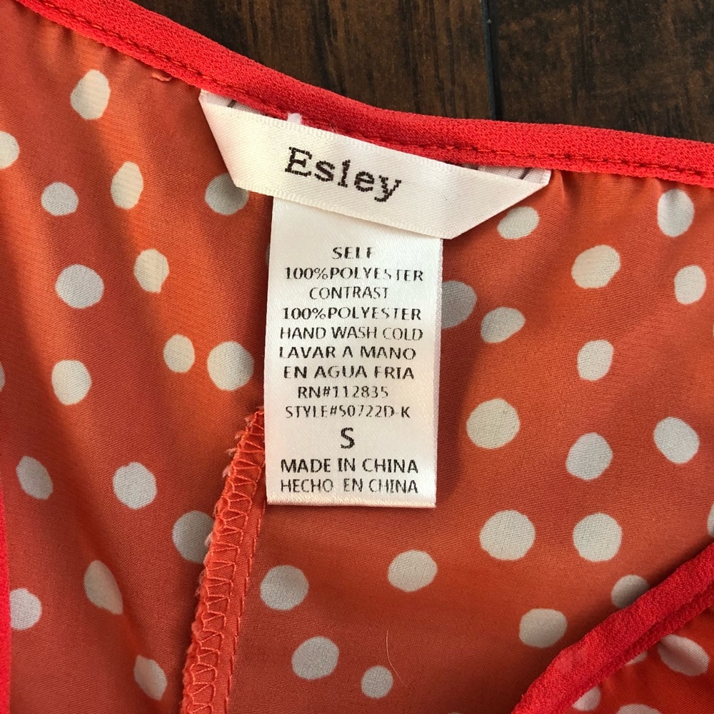 Esley - Red/Orange Polka Dot Midi - Size S - Picture 4 of 6
